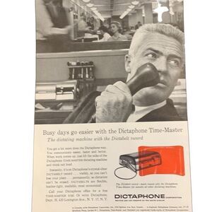 Vintage 1957 Dictaphone Busy Days Go Easier Ad Advertisement
